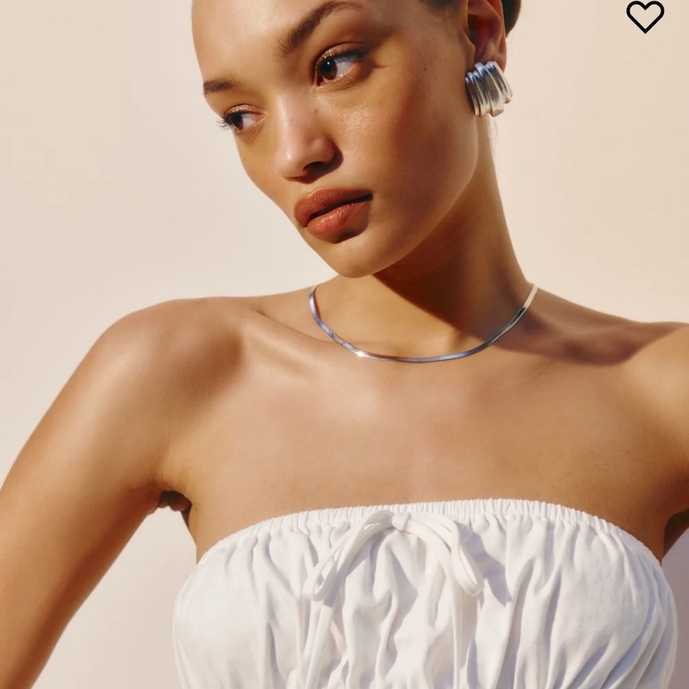 Reformation Rowen Top White Strapless Blouse